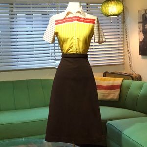 Vintage brown A-line skirt - 1970s